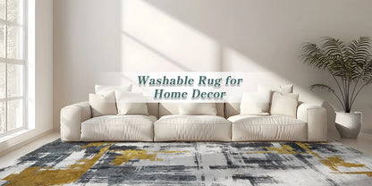 Orhopui Machine Washable Rugs 8'x10' Abstract Washable Area Rugs for Living Room Non-Slip Rugs Bedroom Modern Braided Rugs