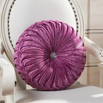 35/40cm Round Pumpkin Pleated Seat Cushion Pillow Pouf Soft Velvet Comfortable Pouf Throw Floor Sofa Home Decor Cojines Coussin