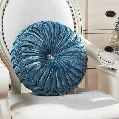 35/40cm Round Pumpkin Pleated Seat Cushion Pillow Pouf Soft Velvet Comfortable Pouf Throw Floor Sofa Home Decor Cojines Coussin