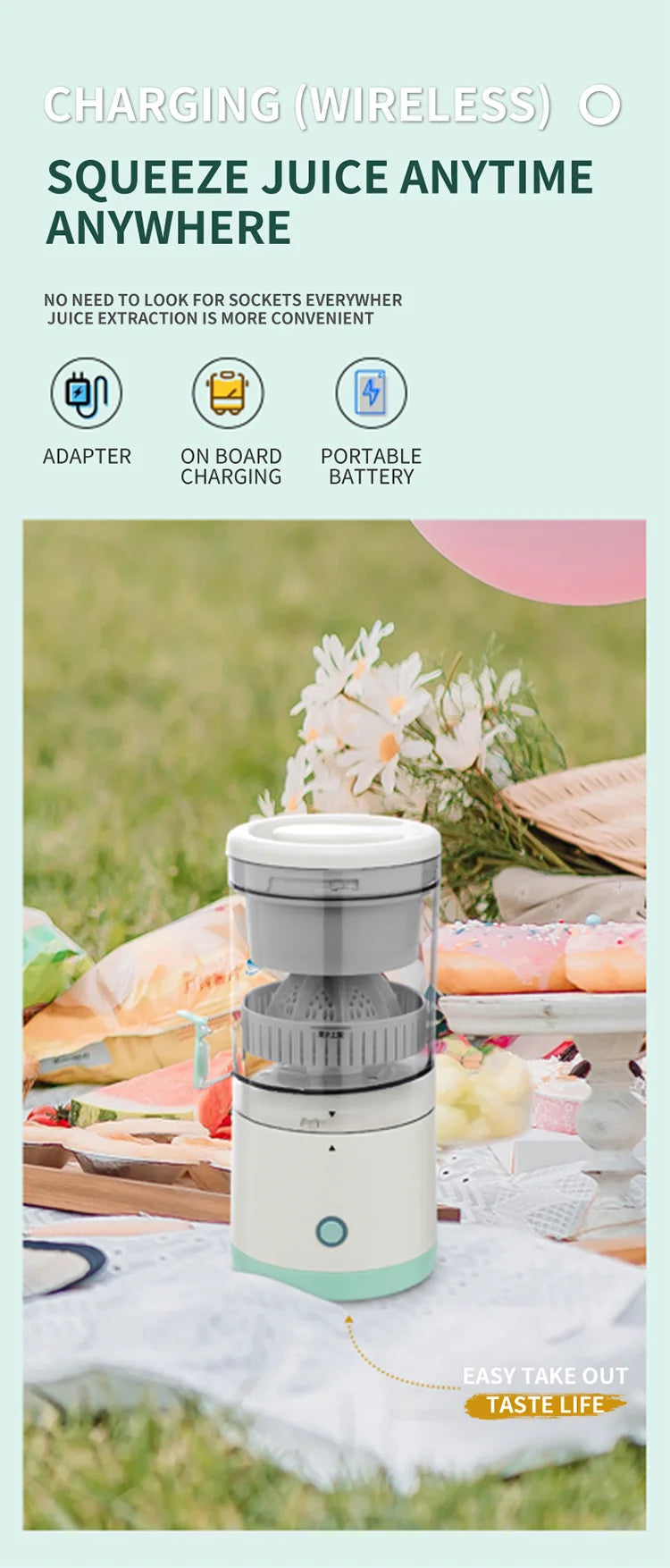 Portable Electric Juicer USB Charging Orange Lemon Fruit Blender Mini Household Juice Squeezer Mixer Citrus Juicer Fruit Juicer