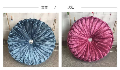 35/40cm Round Pumpkin Pleated Seat Cushion Pillow Pouf Soft Velvet Comfortable Pouf Throw Floor Sofa Home Decor Cojines Coussin