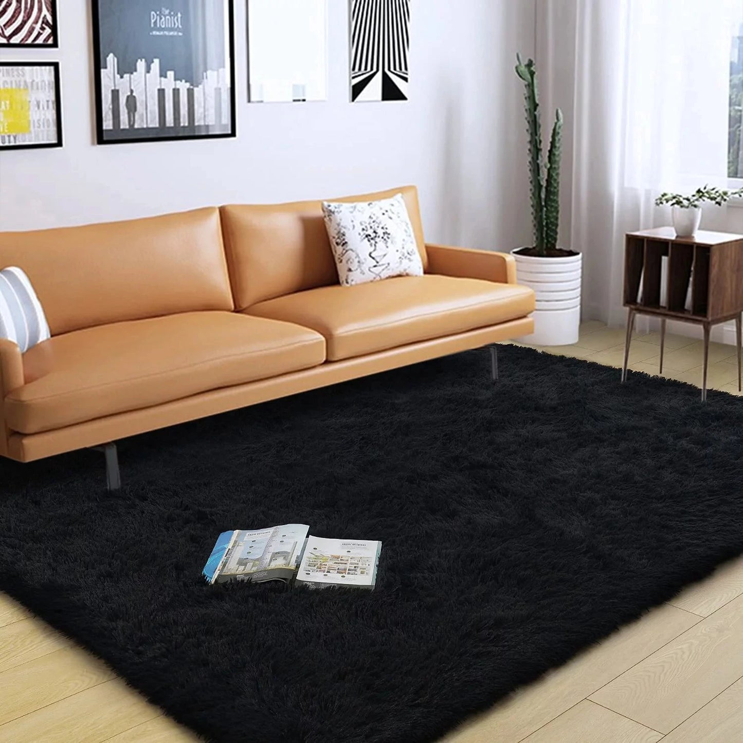 Fluffy Rug Indoor Plush Soft Carpet for Living Room Anti-Skid Durable Area Rug for Girls Bedroom Kids Room Carpets