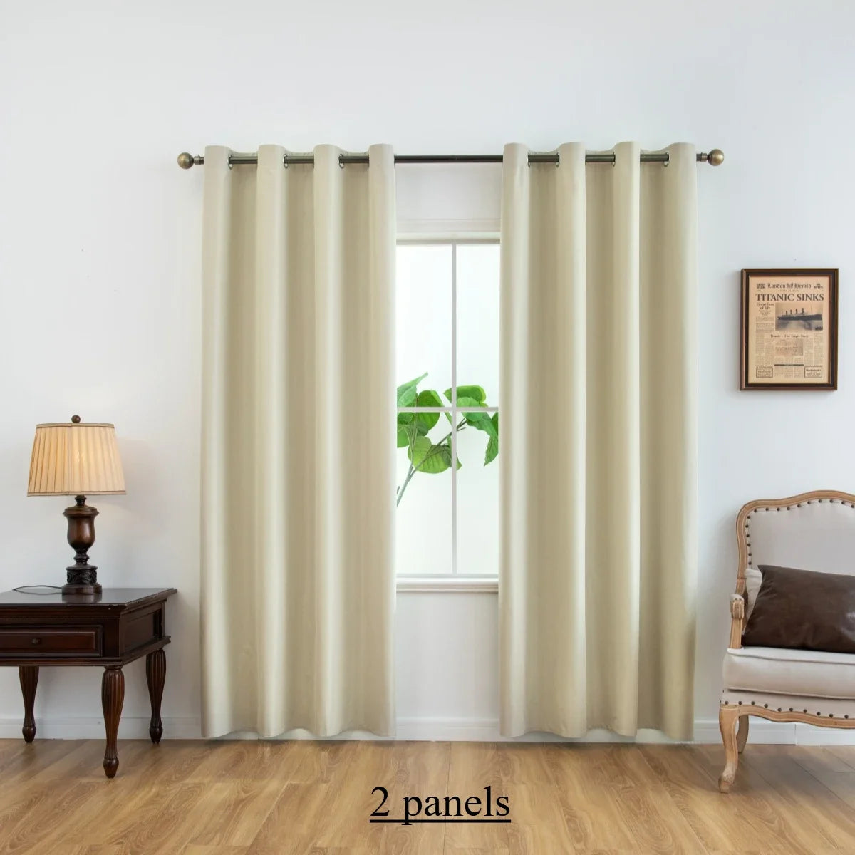 2pcs Solid 100% Blackout Curtains - Curtains for Bedroom and Living Room - UV Protection, Easy Sliding, and Stylish Design