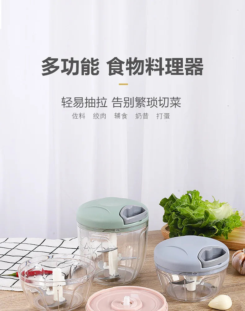 500/900ML Manual Meat Mincer Garlic Chopper Rotate Garlic Press Crusher Vegetable Onion Cutter Kitchen Cooking Accessories