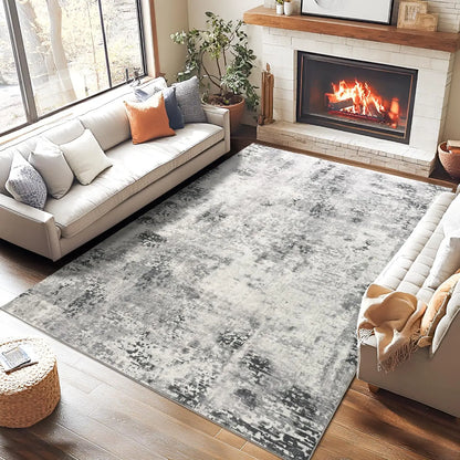 Living Room Area Rugs Soft Large Modern Abstract Area Rug,  Boho Vintage Machine Washable Non Slip Carpet , Low Pile Rugs