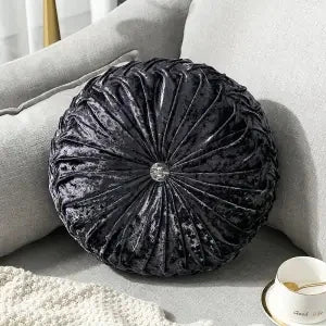 Leisure Golden Velvet Cushion for Sofa Round Pillow 35*35 Livingroom Deco