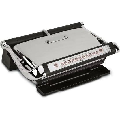 AutoSense Stainless Steel Indoor Grill, Panini Press XL Automatic Cooking 1800 Watts Smokeless, Removable Plates,Dishwasher Safe