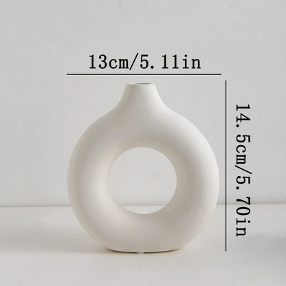 Nordic White Flower Vase Designed Plastic Plant Pot Flower Bud Bottle Floral Arrangement Display Bottle Living Room Decor