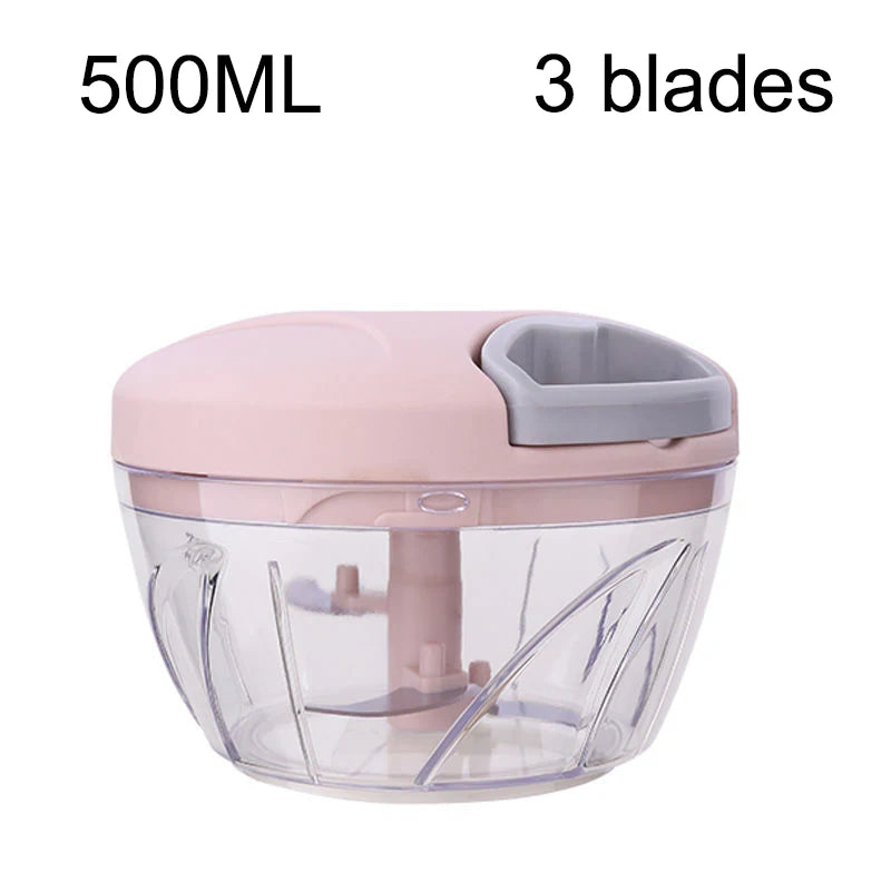 500/900ML Manual Meat Mincer Garlic Chopper Rotate Garlic Press Crusher Vegetable Onion Cutter Kitchen Cooking Accessories