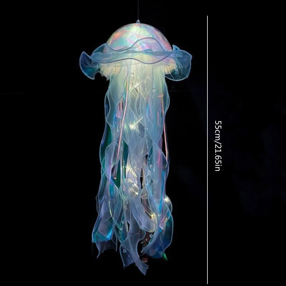 Jellyfish Lamp Portable Flower Lamp Jellyfish Wind Chimes Bedroom Night Light Hanging Lantern Home Decoration Girl Birthday Gift