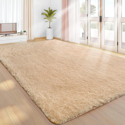 Sour Lemon 8x10 Area Rugs for Bedroom, Living Room Fluffy Rug, Large Area Rug Shag Shaggy Carpet Soft Plush Furry Bedside Rug, M