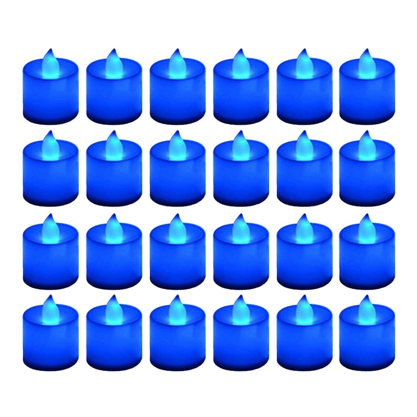 Blue Light Candles 24 Packs Flameless Blue Tea Lights Flickering Navy Blue Votive Candles For Birthday Wedding Party Festival