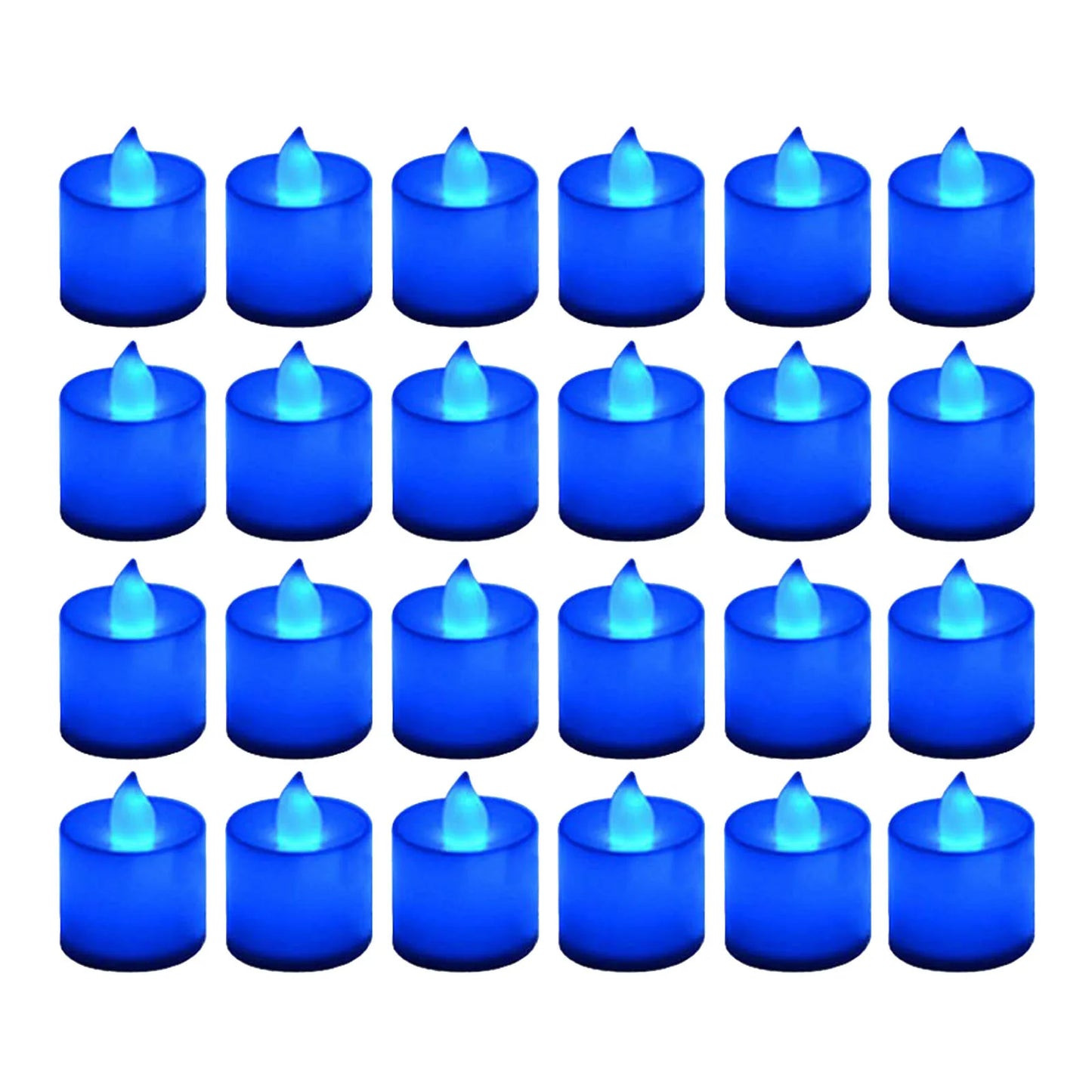 Blue Light Candles 24 Packs Flameless Blue Tea Lights Flickering Navy Blue Votive Candles For Birthday Wedding Party Festival