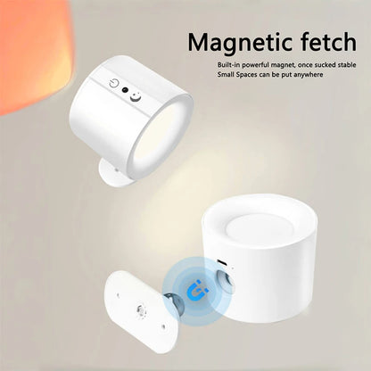 12 colors Timeable Led Wall Lamp Touch Remote USB Recharge Rotatable Wireless Portable Night Light Bedside Bedroom Reading Lamp