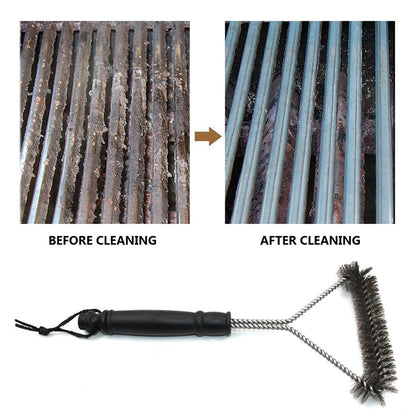 Barbecue Grill BBQ Brush Clean Tool Grill Accessories Stainless Steel Bristles Non-stick Cleaning Brushes Barbecue Accessories