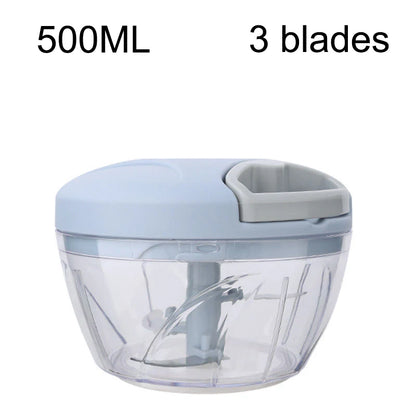 500/900ML Manual Meat Mincer Garlic Chopper Rotate Garlic Press Crusher Vegetable Onion Cutter Kitchen Cooking Accessories