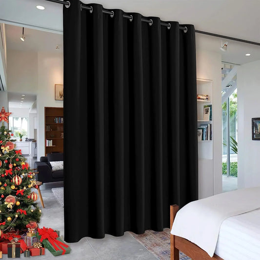 Pack Of 1 Room Divider BlackOut Curtain for Living Room, Noise Reduction Curtain with Anti-Rust Grommet Top Blackout Curtain