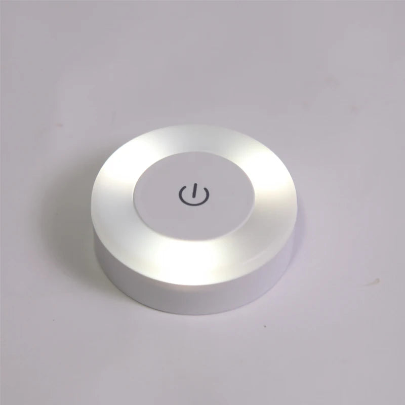 Mini LED Touch Sensor Night Lights USB Rechargeable Kitchen Bedroom Magnetic Base Wall Light Round Portable Dimming Night Lamp