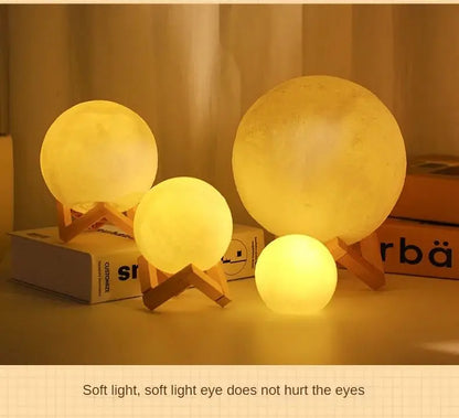 Hot Selling Moon Light Romantic Atmosphere Room Decoration Warm Soft Light Accompany Night Lamp Birthday Gift Button Cell