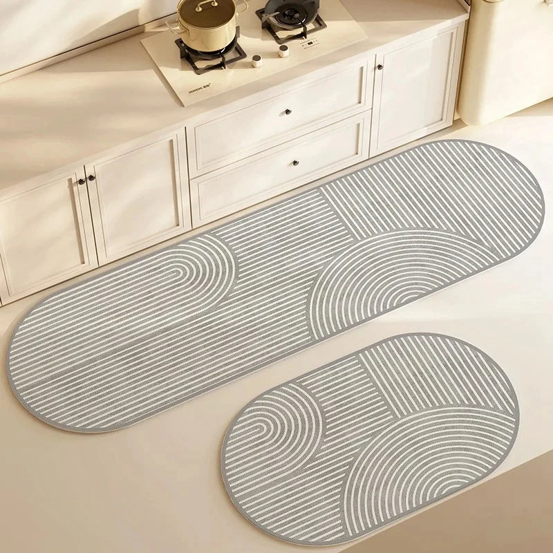 Super Absorbent Kitchen Floor Mat Long Diatomite Kitchen Rug Soft Washable Carpets Anti Slip Bathroom Entrance Doormat