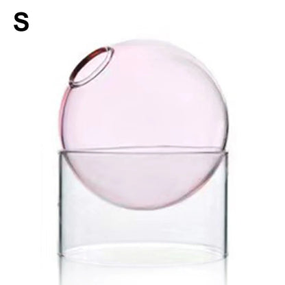 Mini Round Flower Vase Hydroponic Container Micro Landscape Glass Ecological Bottle Borosilicate Glass Bottle With Home Decorate