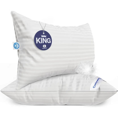 Pillow-Luxury Down Pillows King Size Set Of 2 - Family Made In New York - Cool Breathable Bed Pillows