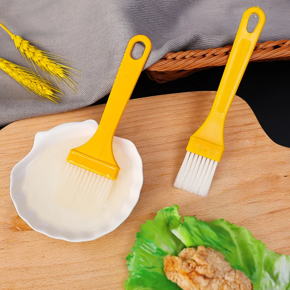 2Pcs/set Portable Barbecue Oil Brush for Kitchen Baking Pancake Non-stick High Temperature Resistant Outdoor BBQ Basting Brushes