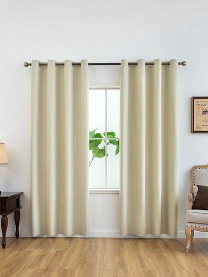 2pcs Solid 100% Blackout Curtains - Curtains for Bedroom and Living Room - UV Protection, Easy Sliding, and Stylish Design