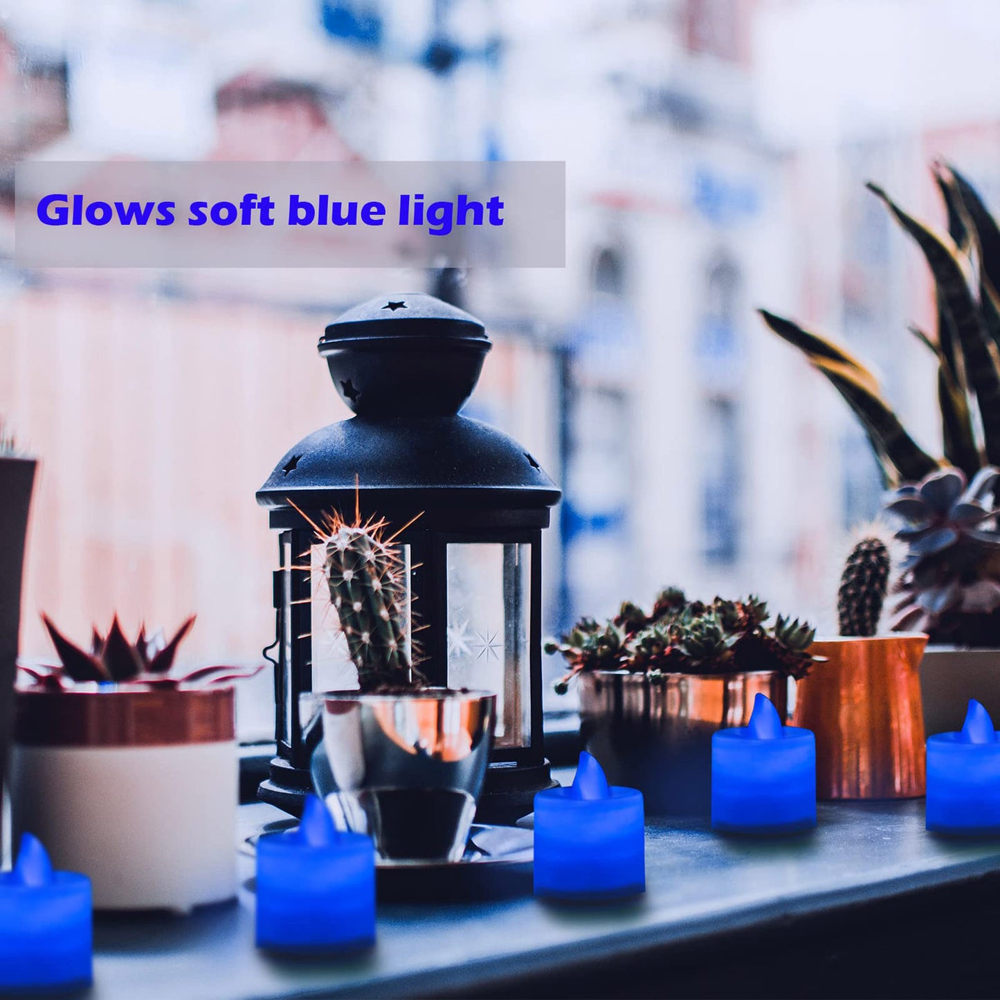 Blue Light Candles 24 Packs Flameless Blue Tea Lights Flickering Navy Blue Votive Candles For Birthday Wedding Party Festival