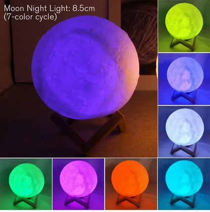 Hot Selling Moon Light Romantic Atmosphere Room Decoration Warm Soft Light Accompany Night Lamp Birthday Gift Button Cell