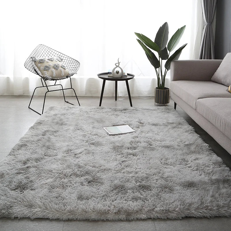 Gray Carpet for Living Room Plush Rug Bed Room Floor Fluffy Mats Anti-slip Home Decor Rugs Soft Velvet Carpets Kids Room Blanket