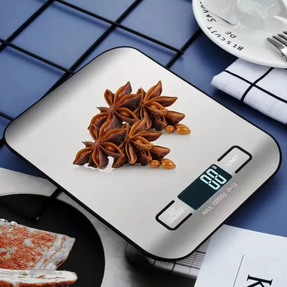 Digital Kitchen Scale LED Display 5kg/1g Stainless Steel Panel Electronic Scales Home Jewelry Food Snacks Weighing Baking Tools