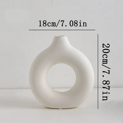 Nordic White Flower Vase Designed Plastic Plant Pot Flower Bud Bottle Floral Arrangement Display Bottle Living Room Decor