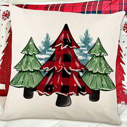 Christmas Throw Pillow Cover Soft Winter Holiday Pillowcase Decorative Cushion Cover Letters Cushion Case for Couch