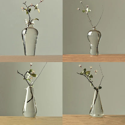 Transparent Glass Vases for Plant Bottle Japanese Zen Flower Vase Simple Hydroponic Living Room Table Decorative Flower Pot