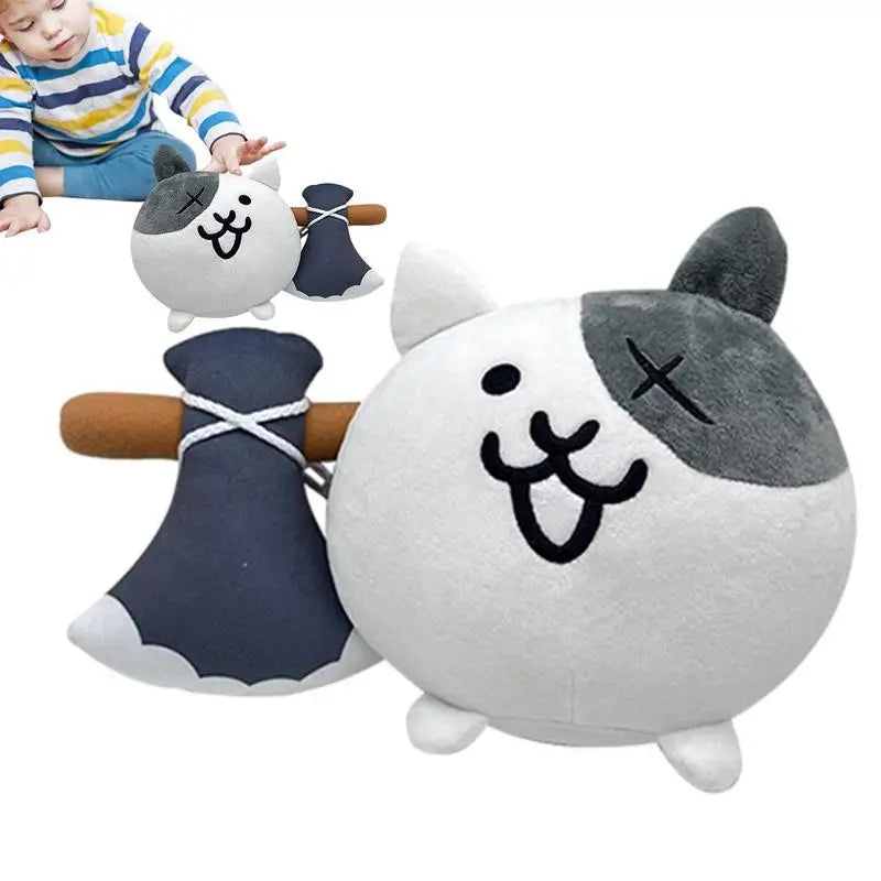 33cm The Battle Cats Plush Toy Cute Soft Stuffed Cartoon Cat Dolls Toys  Soft Cute Animal Accompany Plushie Kids Birthday Gifts