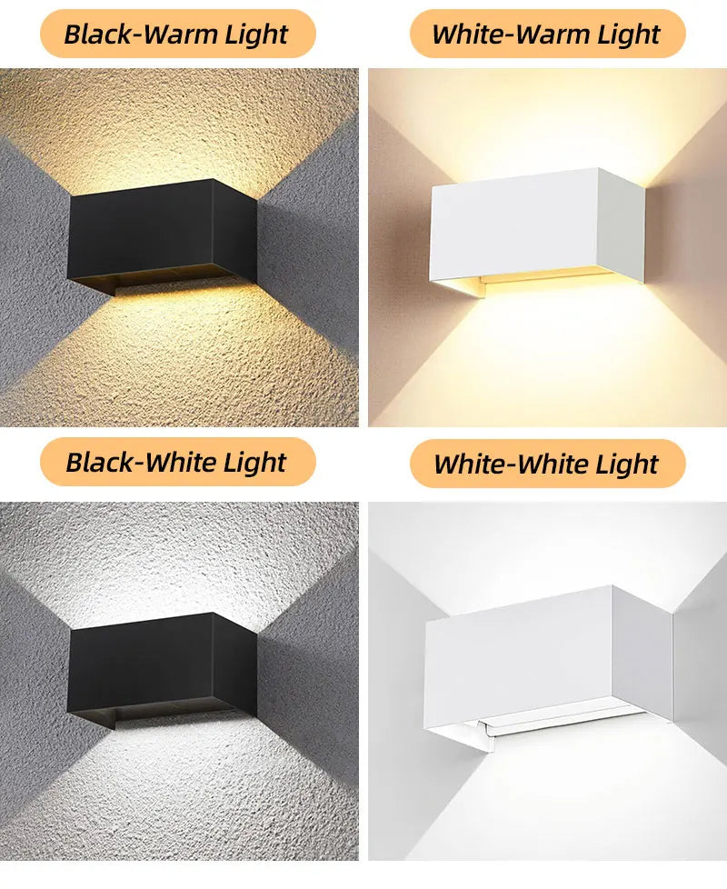 Up and Down LED Wall Lamp Waterproof IP65 Interior Wall Light For Living Room Bedroom Stair Corridor 24W Indoor Outdoor Lighting