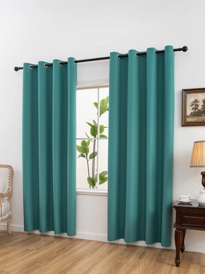 2pcs Solid 100% Blackout Curtains - Curtains for Bedroom and Living Room - UV Protection, Easy Sliding, and Stylish Design