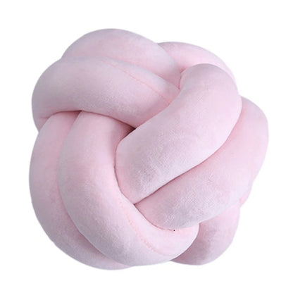 Soft Knot Ball Pillows Round Throw Pillow Cushion Kids Home Decoration Plush Pillow Throw Knotted Pillow Handmade