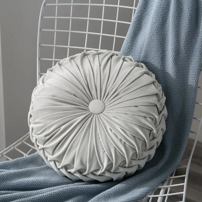 35cm Throw Pillow for Couch Decorative 3D Pumpkin Vehicle Wheel Round Velvet Cushion for Sofa Bed Floor Office Chair Cushions