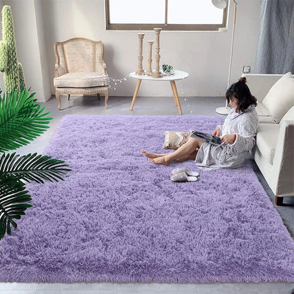 Fluffy Rug Indoor Plush Soft Carpet for Living Room Anti-Skid Durable Area Rug for Girls Bedroom Kids Room Carpets