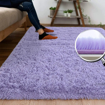 Fluffy Rug Indoor Plush Soft Carpet for Living Room Anti-Skid Durable Area Rug for Girls Bedroom Kids Room Carpets