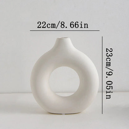 Nordic White Flower Vase Designed Plastic Plant Pot Flower Bud Bottle Floral Arrangement Display Bottle Living Room Decor