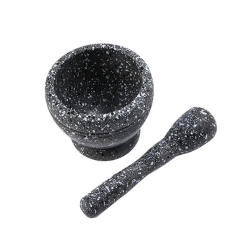 1 Set Grinding Bowl Garlic Press Pestle Grinder Granite Decor Spice Crusher Herb Pepper Mixing Pot Kitchen Mills Tool