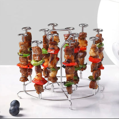 Air Fryer Skewer Stand Stainless Steel Vertical Skewers Holder Home Kitchen BBQ Grilling Tools Air Fryer Accessories