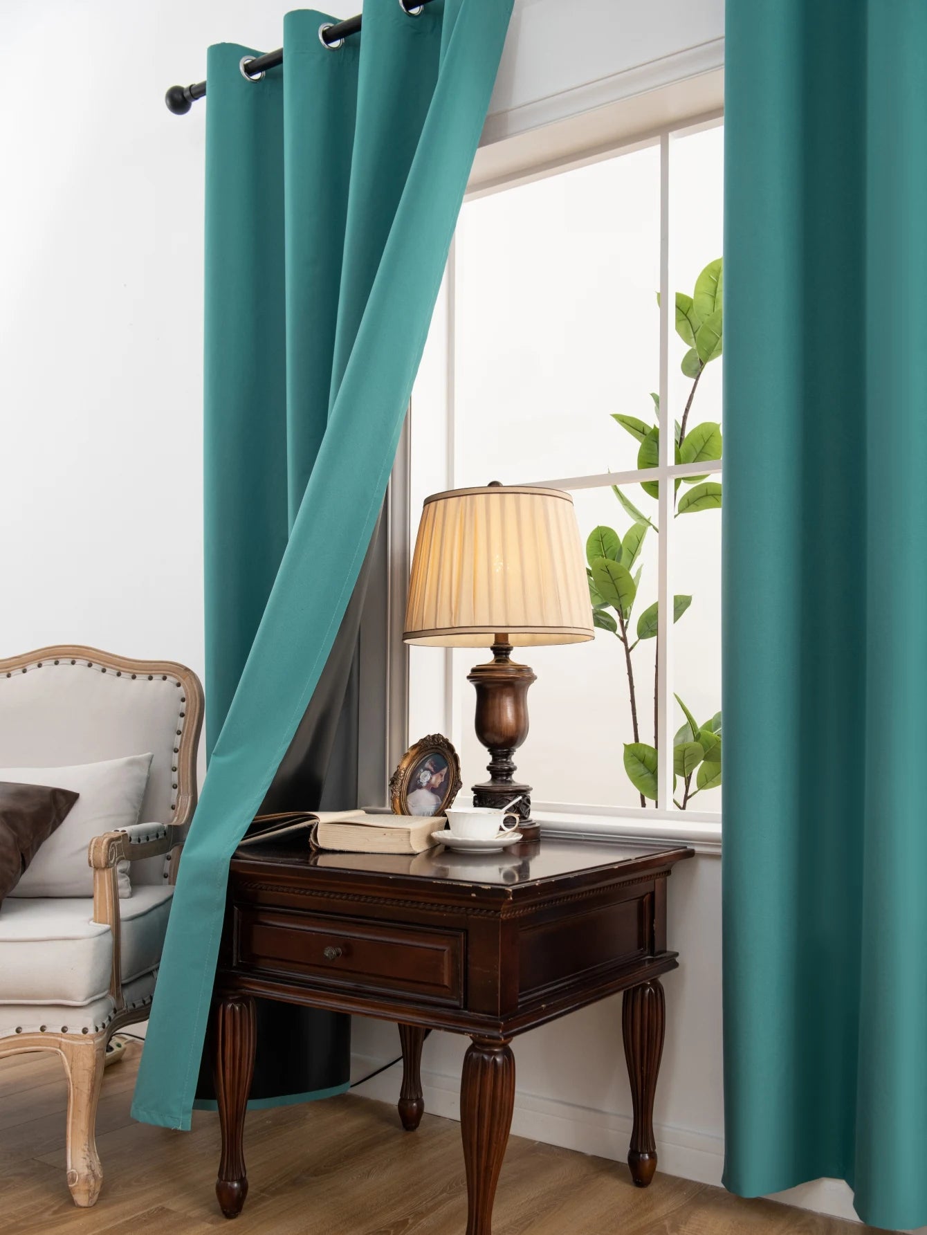 2pcs Solid 100% Blackout Curtains - Curtains for Bedroom and Living Room - UV Protection, Easy Sliding, and Stylish Design