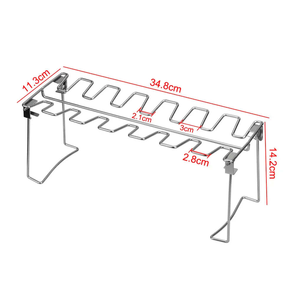 BBQ Stainless Steel Barbecue Chicken Wing and Leg Rack Beef Chicken Wing Leg Grill Barbecue Cooking Drumstick Oven Roaster Stand