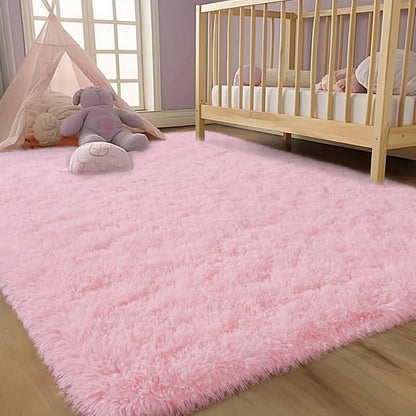 Fluffy Rug Indoor Plush Soft Carpet for Living Room Anti-Skid Durable Area Rug for Girls Bedroom Kids Room Carpets