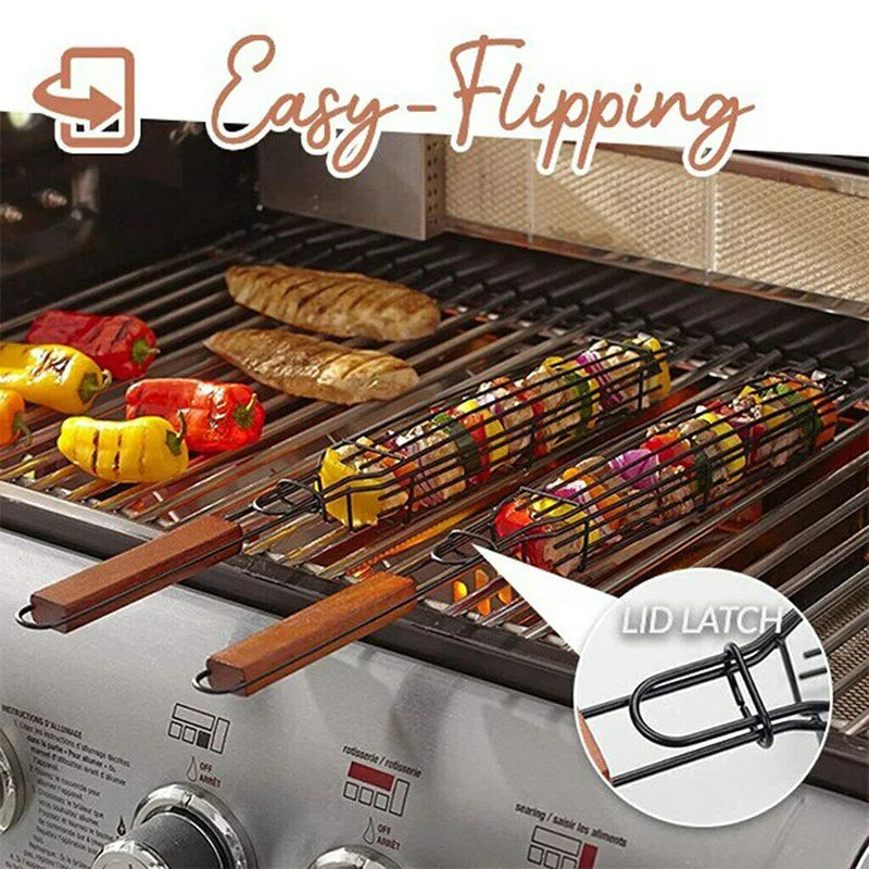 1pcs Portable Nonstick BBQ Grilling Basket For Outdoor Camping And Picnics Grill Tools