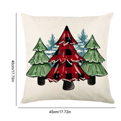 Christmas Throw Pillow Cover Soft Winter Holiday Pillowcase Decorative Cushion Cover Letters Cushion Case for Couch